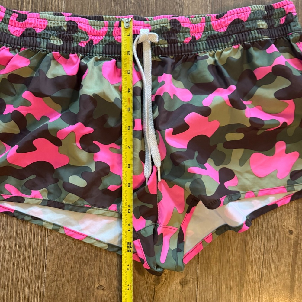 Op Ocean Pacific Swim Board Shorts Juniors XL 15-17 Pink Green Camo Drawstring - Picture 7 of 8